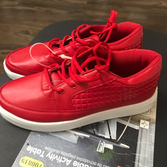 RED PARISH NATION MEN’S SNEAKERS. COMFORTABLE CASUAL WEAR. SIZE: 7.5. LIKE NEW - Picture 7 of 8